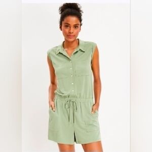 Lou & Grey Sandwashed Sleeveless Romper Vibrant Pistachio Large